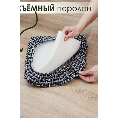 Набор сидушек на табурет 4 шт Плетенка черный