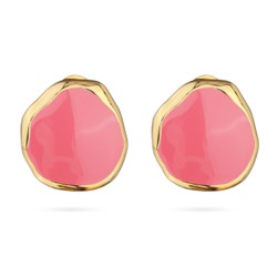 Серьги Палитра (эмаль фуксия; покрытие золото), Есть комплект