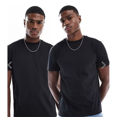 ASOS DESIGN essentials 2 pack crew neck T-shirts in white