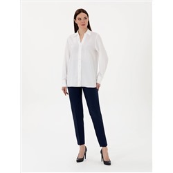 Beyaz Comfort Fit Uzun Kollu Gömlek