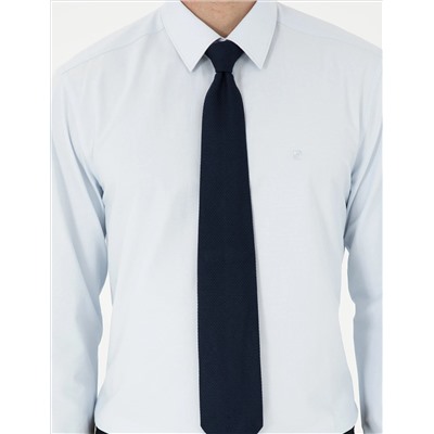 Açık Mavi Slim Fit Uzun Kollu Basic Gömlek