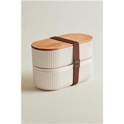 Magou 2'li Ahşap Kapaklı Lunch Box - 2x1000 ml