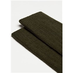 Kurze gerippte Herrensocken mit Wolle und Cashmere