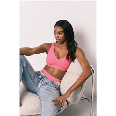 Top halter liso clean cut coral