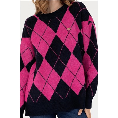 Kadın Lacivert Bisiklet Yaka Kazak