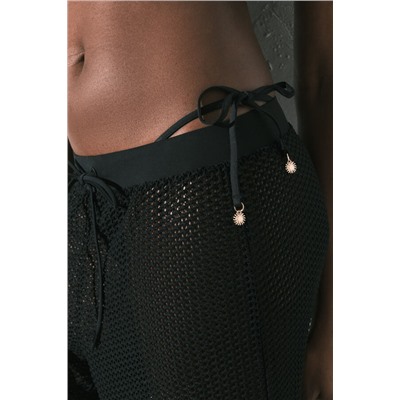 Pantalón punto efecto red negro