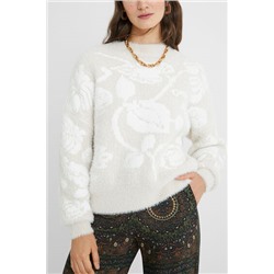 Jersey peluche floral