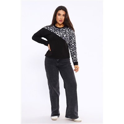 Женский свитшот леопард через плечо 2025-1