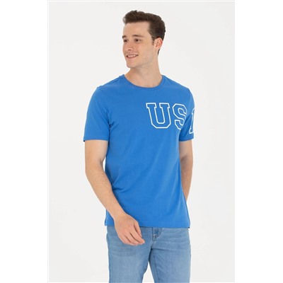 Erkek Saks Bisiklet Yaka Tişört