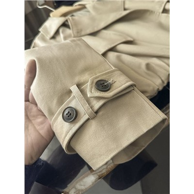 Женский короткий тренч/куртка свободного кроя из саржевой ткани ЗАР*А