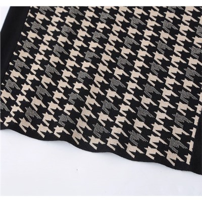 Юбка с контрастным жаккардовым узором «гусиная лапка»