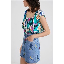 Body floral cuello de barco