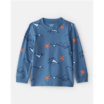 Carter's    Toddler Boy Construction Print Long-Sleeve Graphic Tee - Beige