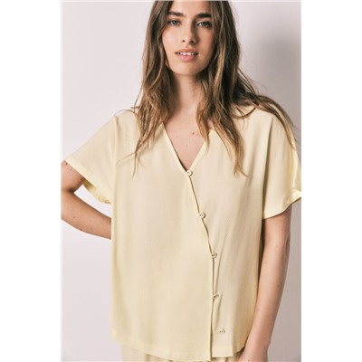 Pijama largo cruzado botones