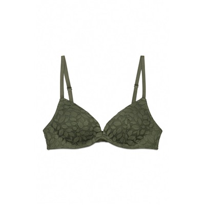 Sujetador triangular CHARMING relleno encaje kaki