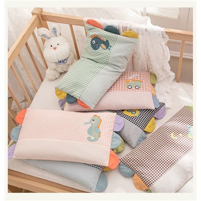 Детская подушка из хлопка с наполнением из гречневой шелухи