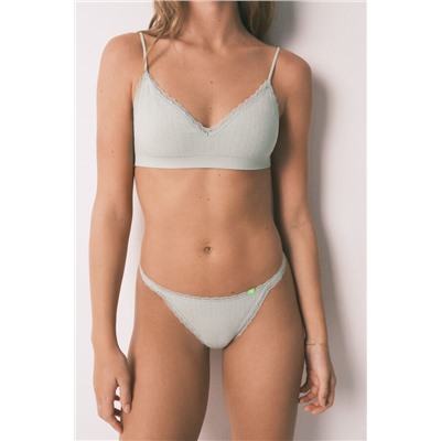 Tanga Seamless encaje verde