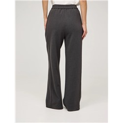 Серые широкие брюки с кантом