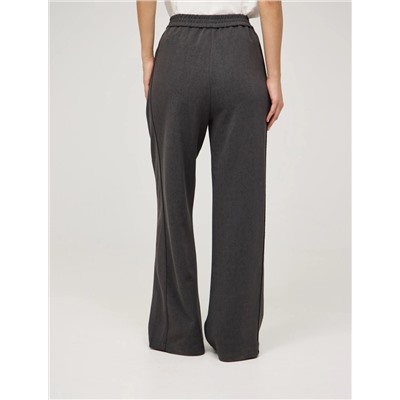 Серые широкие брюки с кантом