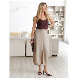 Юбка тюльпан с разрезом скроенная по косой из плотного лиоцелла