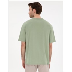 Yeşil Comfort Fit Basic Tişört
