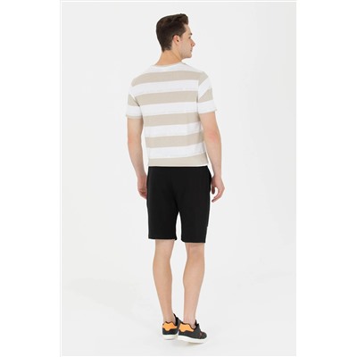 Erkek Siyah Örme Şort