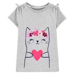 Carter's | Kid Heart Cat Jersey Tee
