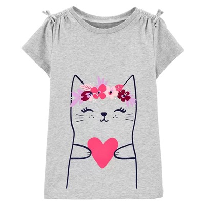 Carter's | Kid Heart Cat Jersey Tee