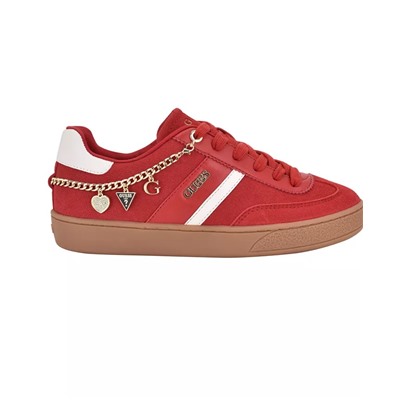 GUESS Women's Naoko Charm Lace-Up Court Sneakers