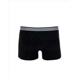Siyah Pamuk Modal Karışımlı Tekli Boxer