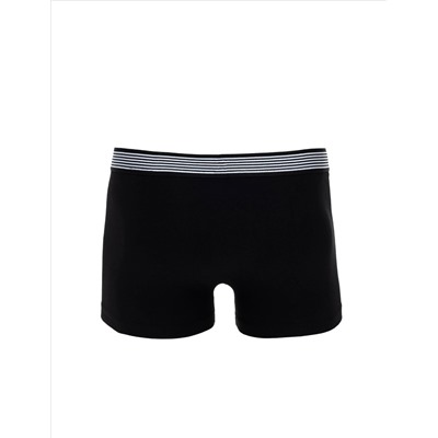 Siyah Pamuk Modal Karışımlı Tekli Boxer