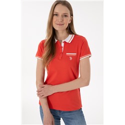 Kadın Kırmızı Polo Yaka Tişört