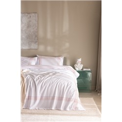 Holly King Size %100 Pamuklu Nevresim Takımı - Beyaz/Turuncu
