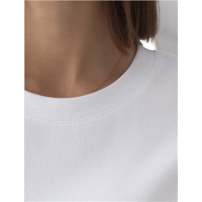 Свободная футболка с принтом из премиального хлопка с эластаном