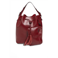 Bolso saco de piel Jila Burdeos