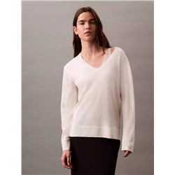 Extra Fine Merino Blend V-Neck Sweater