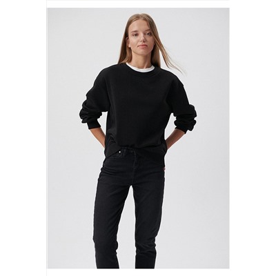 Mavi Bisiklet Yaka Siyah Basic Sweatshirt 1610198-900