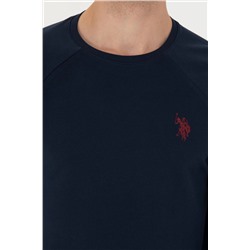 Erkek Lacivert Bisiklet Yaka Basic Sweatshirt