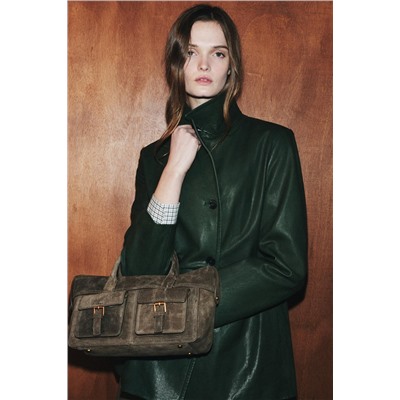 LEATHER HANDBAG WITH POCKETS