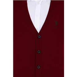 Erkek Bordo Basic Triko Hırka