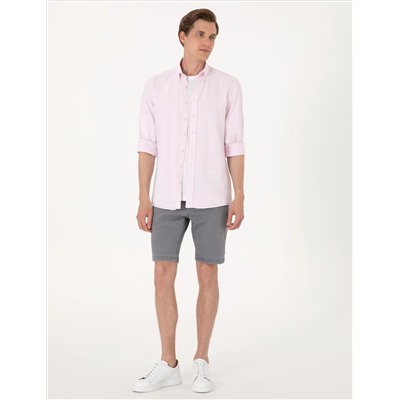 Nar Çiçeği Slim Fit Uzun Kollu Gömlek