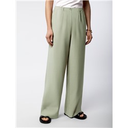 Свободные брюки с поясом на резинке из плотного лиоцелла