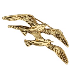 Брошь Сирин (покрытие золото с патиной), Есть комплект