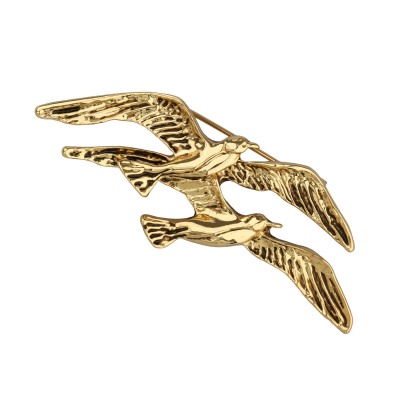 Брошь Сирин (покрытие золото с патиной), Есть комплект