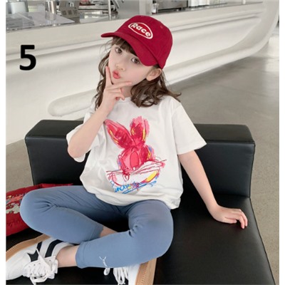 Хлопковые футболки для девочек (90-170) 10 Вариантов принтов