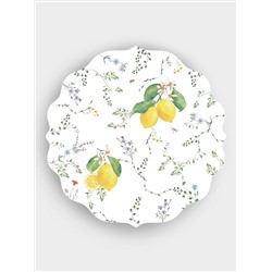 Подставка под горячее, круглая, 34.5 см, 2 шт, Цветы и лимоны