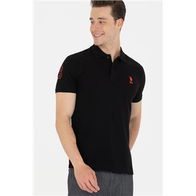 Erkek Siyah Basic Polo Yaka Tişört