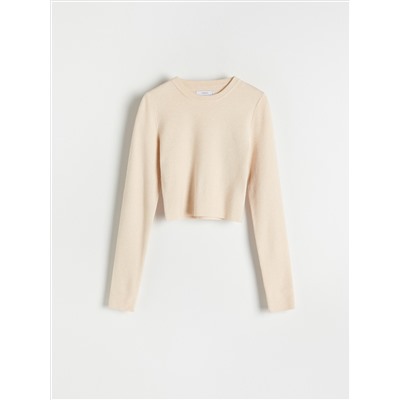 Kurzes Top aus Rippstrickjersey