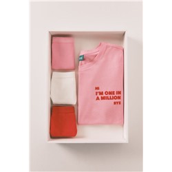 Pack 3 bragas tanga algodón rosa, rojo, blanco