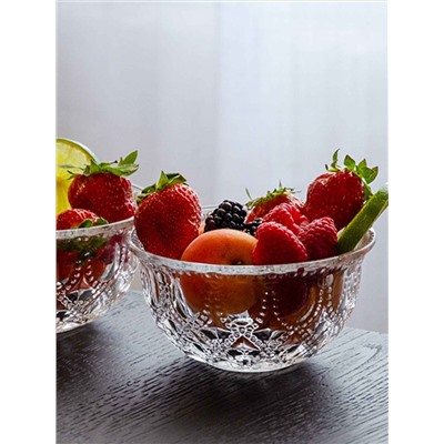 Набор салатников, 4 пр, 400 мл, 13 см, стекло, прозрачные, Dubai